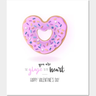 valentine day with love doughnut message Posters and Art